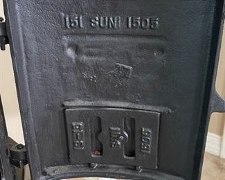 Restored Antique Montgomery Wards Cast Iron Parlor Stove SUN 1505 151	37x15x16in	HxWxD

