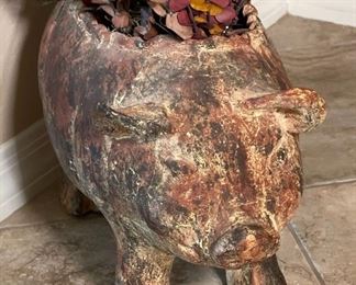 Rustic Ceramic Pig Planter	14x10x20in	HxWxD
