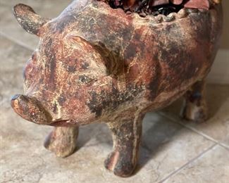 Rustic Ceramic Pig Planter	14x10x20in	HxWxD
