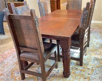 Solid Wood Rustic Dining Room Table & 6 Chairs	Table: 70x40x84in	HxWxD
