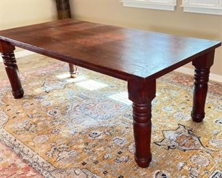 Solid Wood Rustic Dining Room Table & 6 Chairs	Table: 70x40x84in	HxWxD
