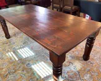 Solid Wood Rustic Dining Room Table & 6 Chairs	Table: 70x40x84in	HxWxD
