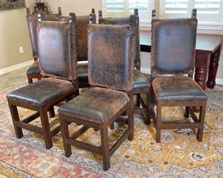 Solid Wood Rustic Dining Room Table & 6 Chairs	Table: 70x40x84in	HxWxD
