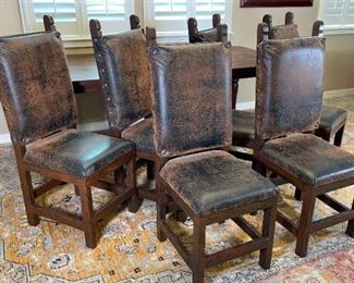 Solid Wood Rustic Dining Room Table & 6 Chairs	Table: 70x40x84in	HxWxD
