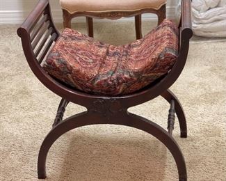 Antique Curule Chair U Stool	26 x 25 x 15in	HxWxD
