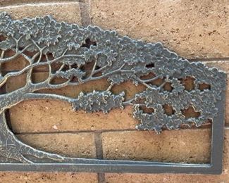 Outdoor  Cast Iron Tree Wall Decor #1 Signed	14. 5 in H x 46in W	
