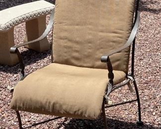 Heavy Travertine & Iron Patio Dining Table w/ 6 Chairs	Table: 29 x 42 x 84in	HxWxD
