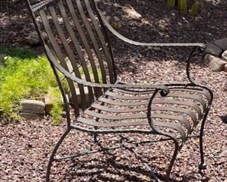 Heavy Travertine & Iron Patio Dining Table w/ 6 Chairs	Table: 29 x 42 x 84in	HxWxD
