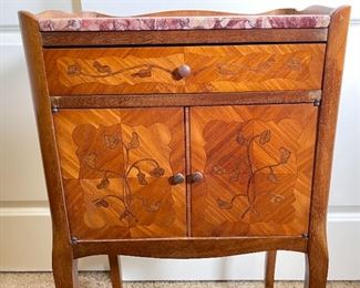 Antique Marquetry Marble Top Petite Commode	29 x 15 x 12in	HxWxD
