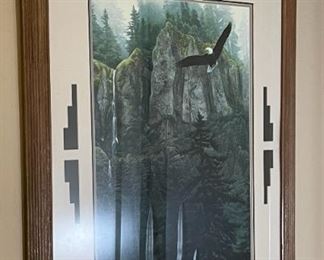 Framed Art Stephen Lyman Silent Majesty Eagle Print	44.5 x 34.5in	
