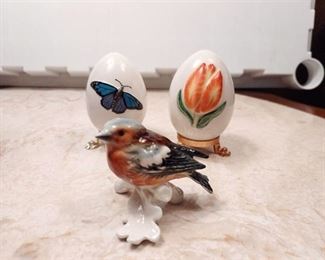 Goebel porcelain eggs and bird figurines