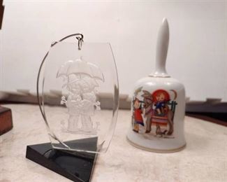 Berta Hummel Christmas Bell with hanging ornaments