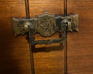 Antique, hand-made wardrobe / armoire with mirrored door (Detail view)