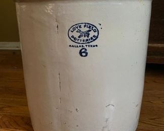Love Field Potteries Dallas TX Crock 6 Gallon