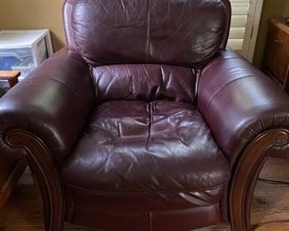 Brown leather arm chair