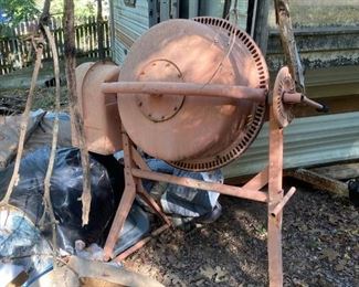Vintage cement concrete mixer
