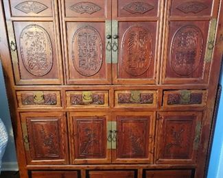 Chinese antique cabinet, 71" H x 54.5" W x 22" D