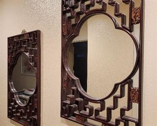 A pair of Chinese antique wall mirror, 30" H x 19.5" W x 1" D