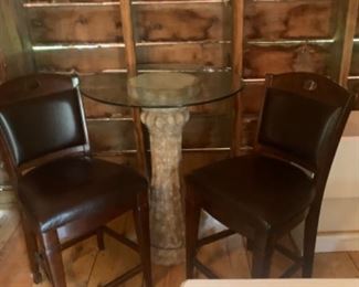 Great pleather bar chairs.
