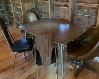 Mid century chairs and table.