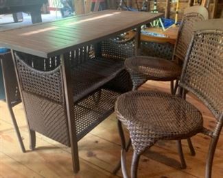 Pull up a chair and enjoy the bar and matching chair set. 