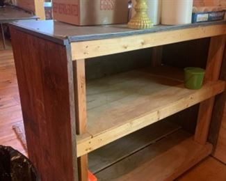 So much storage on this reclaimed wood bar. 