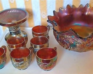 8 PC Carnival Glassware