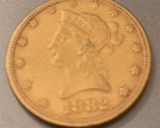 Gold $10 Liberty Coin 1882