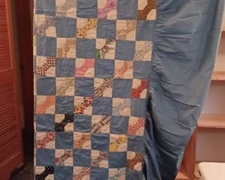 2 Handmade Quilts with Dust Ruffle Attached and 2 Pillow Shams