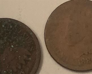 1879 and 1880s Indian Head Pennies