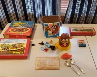 Antique Toys and Games Includes Mr. Potato Head, Charlie McCarthy Game, Dominoes, and More