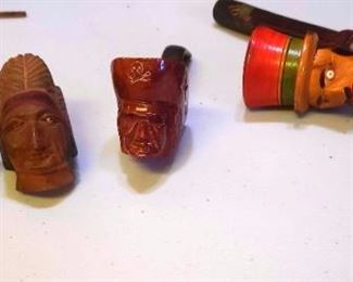 Caricature Pipes Abraham Lincoln, Chieftans, and Pirate