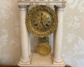 Alabaster Portico Clock