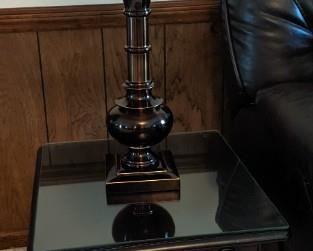 Pair of End Tables, Lamp