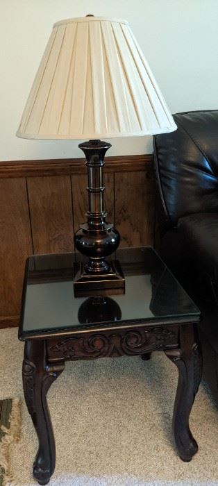 Pair of End Tables, Lamp