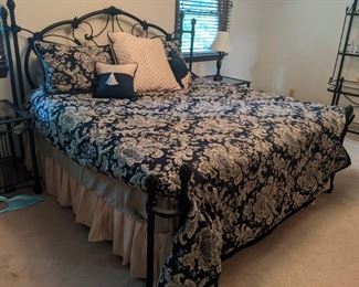 Black Iron King Size Bed (Comforter SOLD- Bed still available)