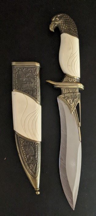 Large Knife and Sheath w/Eagle Handle