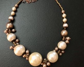Custom Made Statement Necklace: Pearls