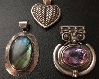 Assorted Sterling Jewelry: Pendants