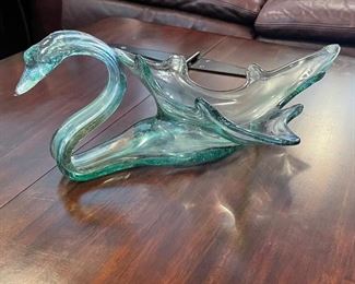 Stretch Art Glass Swan