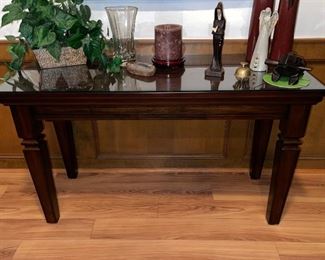 Wood Sofa Table with Glass Top Protector