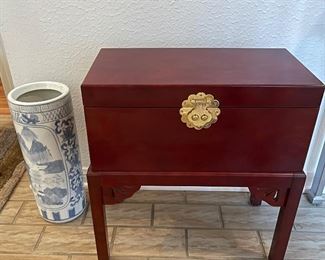 Tea Box, Blue and White Umbrella Stand