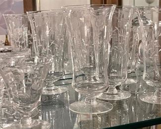 Etched Roses Goblets 