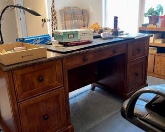 Sauder Office Desk with Marble Top