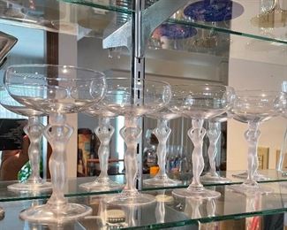 Frosted Nude Champagne Stem Glass