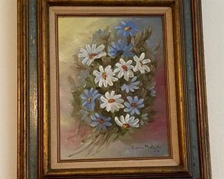 Blue Floral Oil Painting