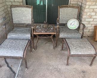 Martinique  Aluminum Outdoor Chairs with Footstools 