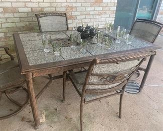 Martinique  Aluminum Outdoor Dining Table with 4 Chairs