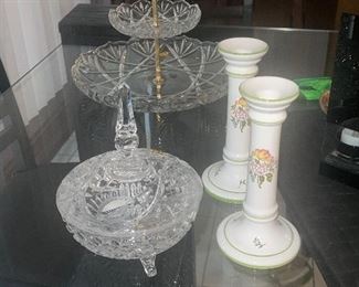 Mikasa Two Tier Glass Server, Crystal Covered Candy  Dish