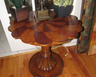 Inlaid scalloped table
